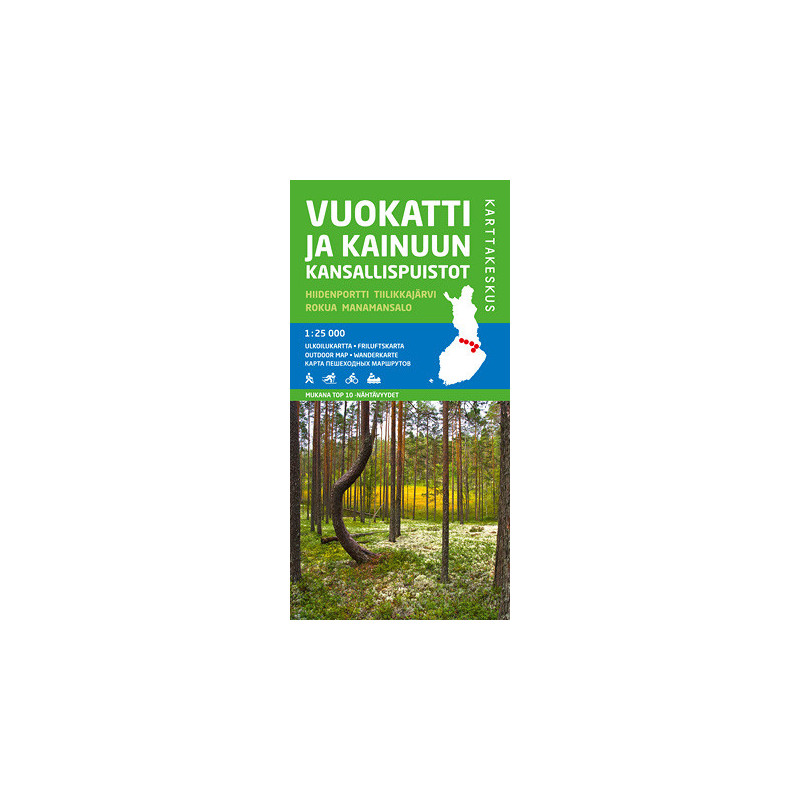 Karttakeskus Vuokatti ja Kainuun kans.puistot 1:25 000, ulkoiluk. 2015
