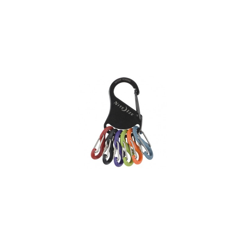 NiteIze KeyRack Locker S-Biner -avaimenperä, musta/värikäs