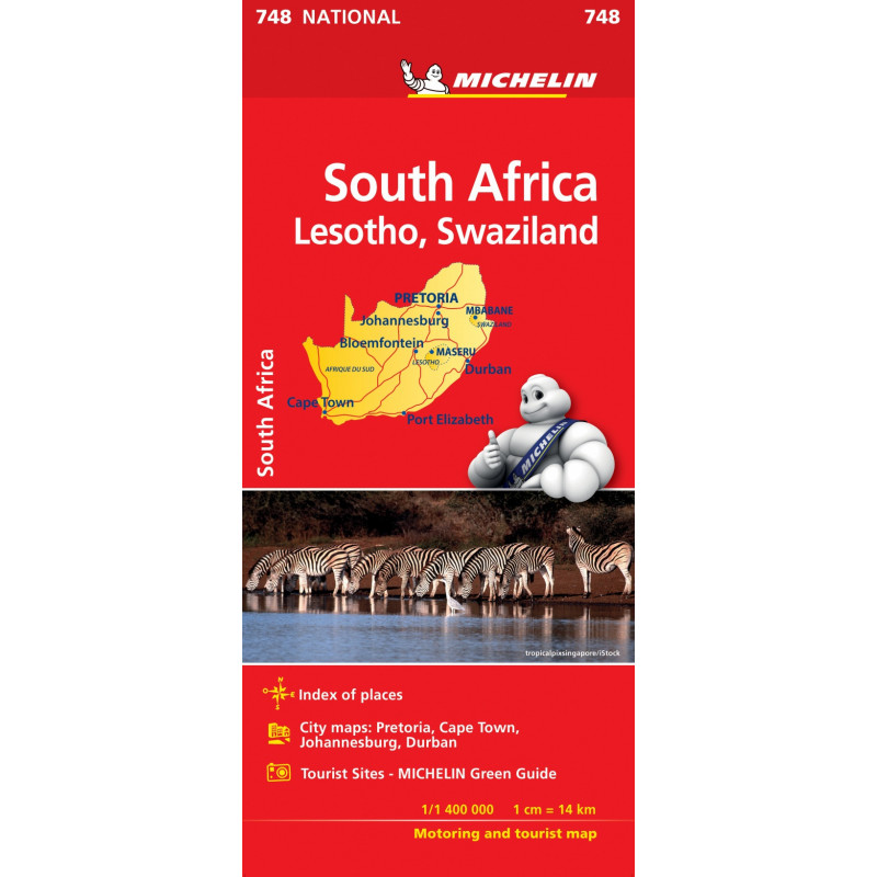 Michelin Etelä-Afrikka Lesotho, Swazimaa Kartta