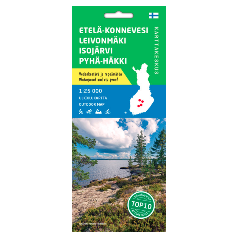 Karttakeskus Etelä-Konnevesi Leivonmäki Isojärvi 1:25 000, ulkoiluk.