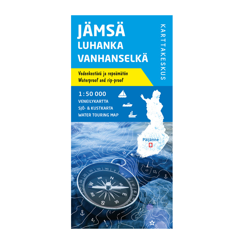 Karttakeskus Jämsä Luhanka Vanhanselkä , veneilykartta 1:50 000