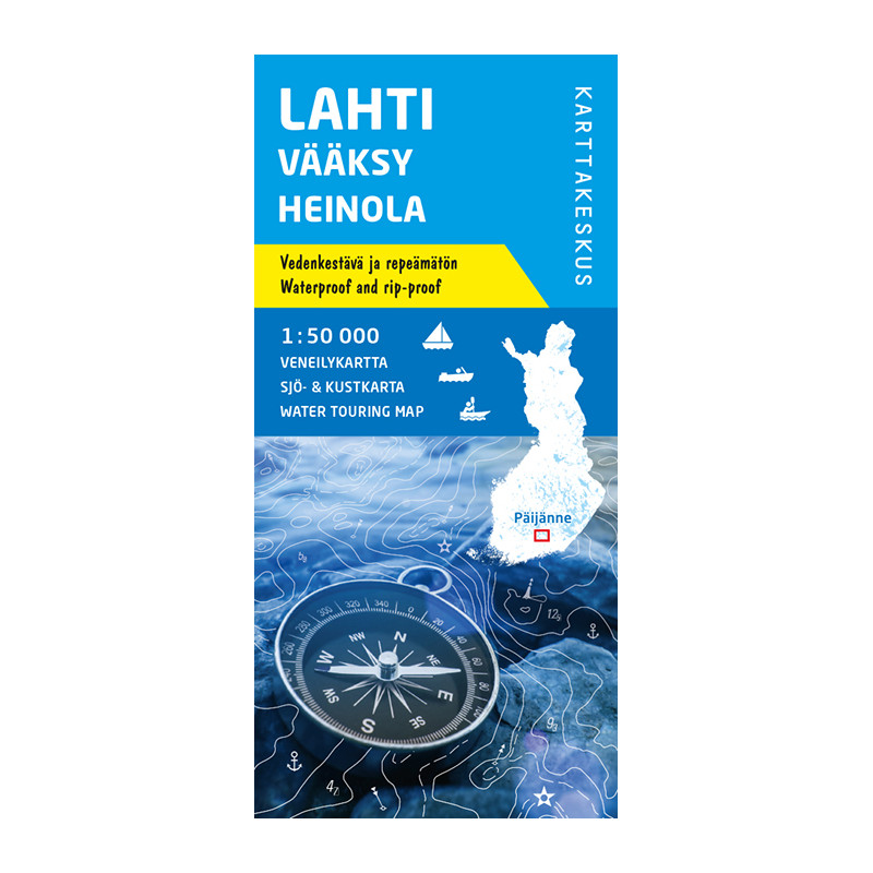 Karttakeskus Lahti Vääksy Heinola, veneilykartta 1:50 000