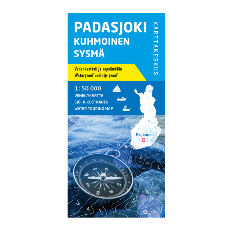 Karttakeskus Padasjoki Kuhmoinen Sysmä, veneilykartta 1:50 000