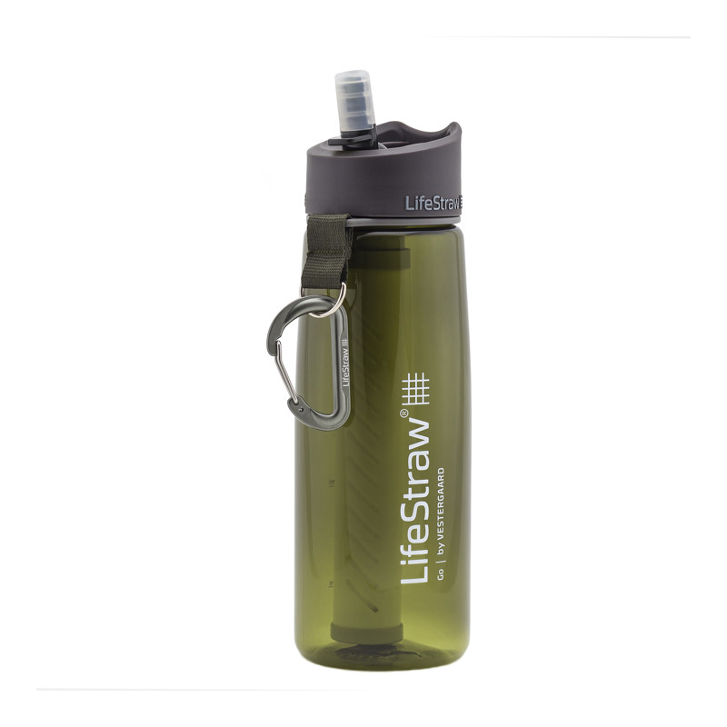 LifeStraw Go water filter bottle 650ml, vedenpuhdistuspullo, vihreä