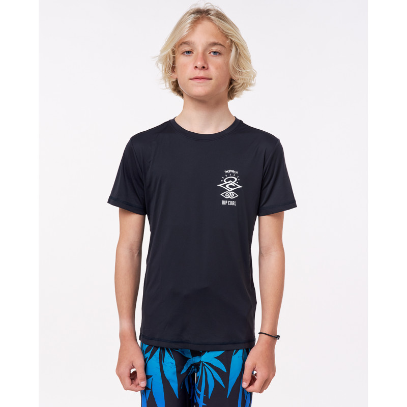 Rip Curl Boys Search Surflite Short Sleeve UV Tee - Uv t-paita musta
