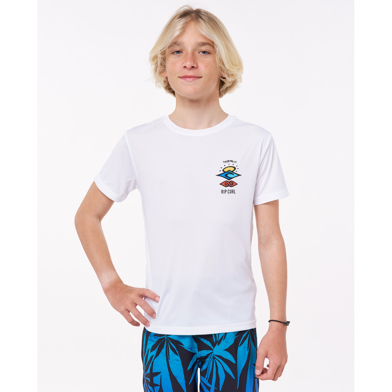 Rip Curl Boys Search Surflite Short Sleeve UV Tee - Uv t-paita valkoinen