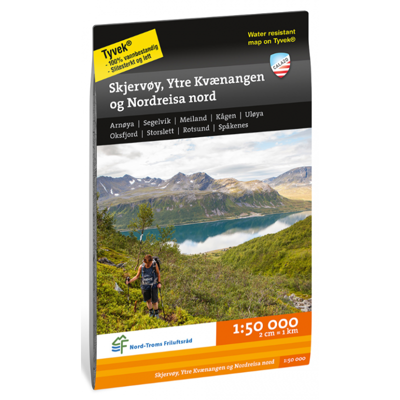Calazo Turkart Skjervøy, Ytre Kvænangen, Nordreisa Nord 1:50.000 retkeilykartta
